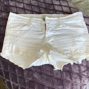White jean shorts